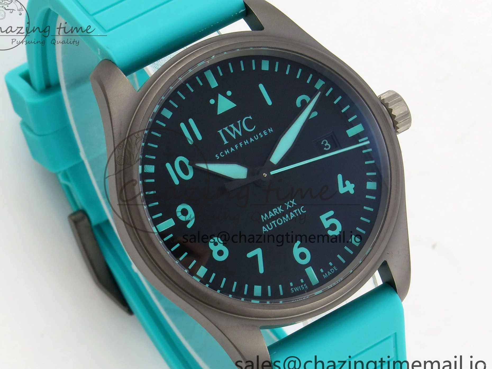 MIROTIME 0419 Pilot Mark XX BLSF 1:1 Best Edition Black Blue Dial on Blue Rubber Strap MIYOTA Sleek 6989